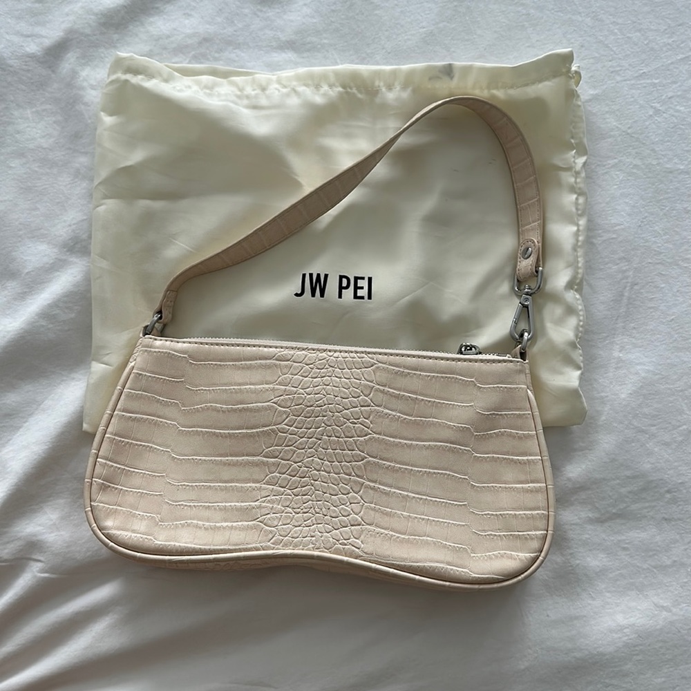 JW PEI Eva shoulder bag- ivory crocodile